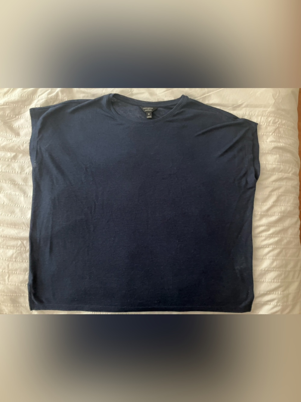 Banana Republic Factory Linen Blend Navy Tee